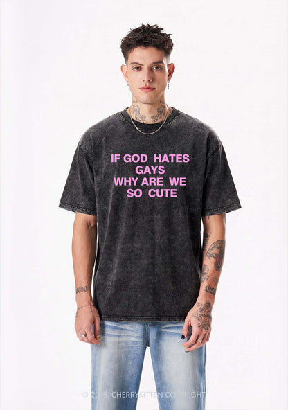 If God Hates Gays Pride Y2K Shirts Washed Tee Cherrykitten