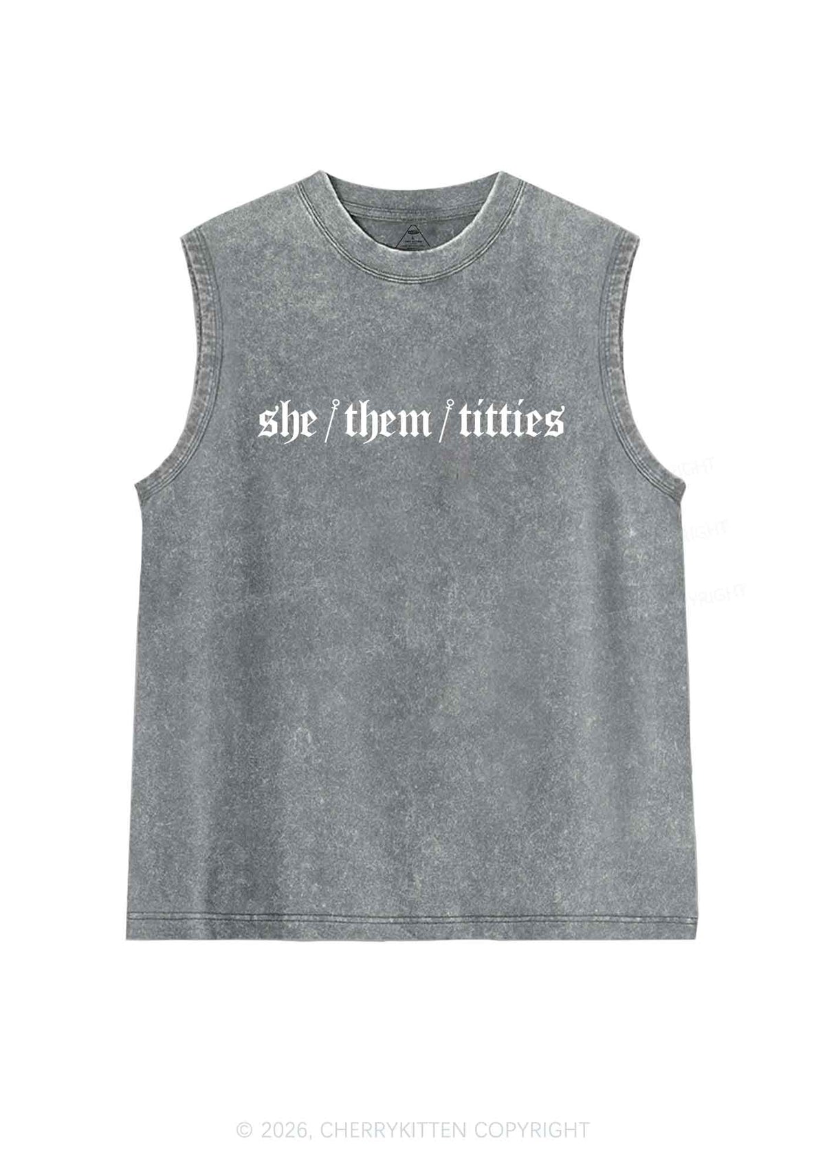 She Them Txtties Pride Y2K Washed Muscle Tank Cherrykitten