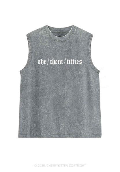 She Them Txtties Pride Y2K Washed Muscle Tank Cherrykitten