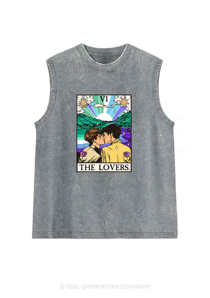 The Gay Lovers Pride Y2K Washed Muscle Tank Cherrykitten