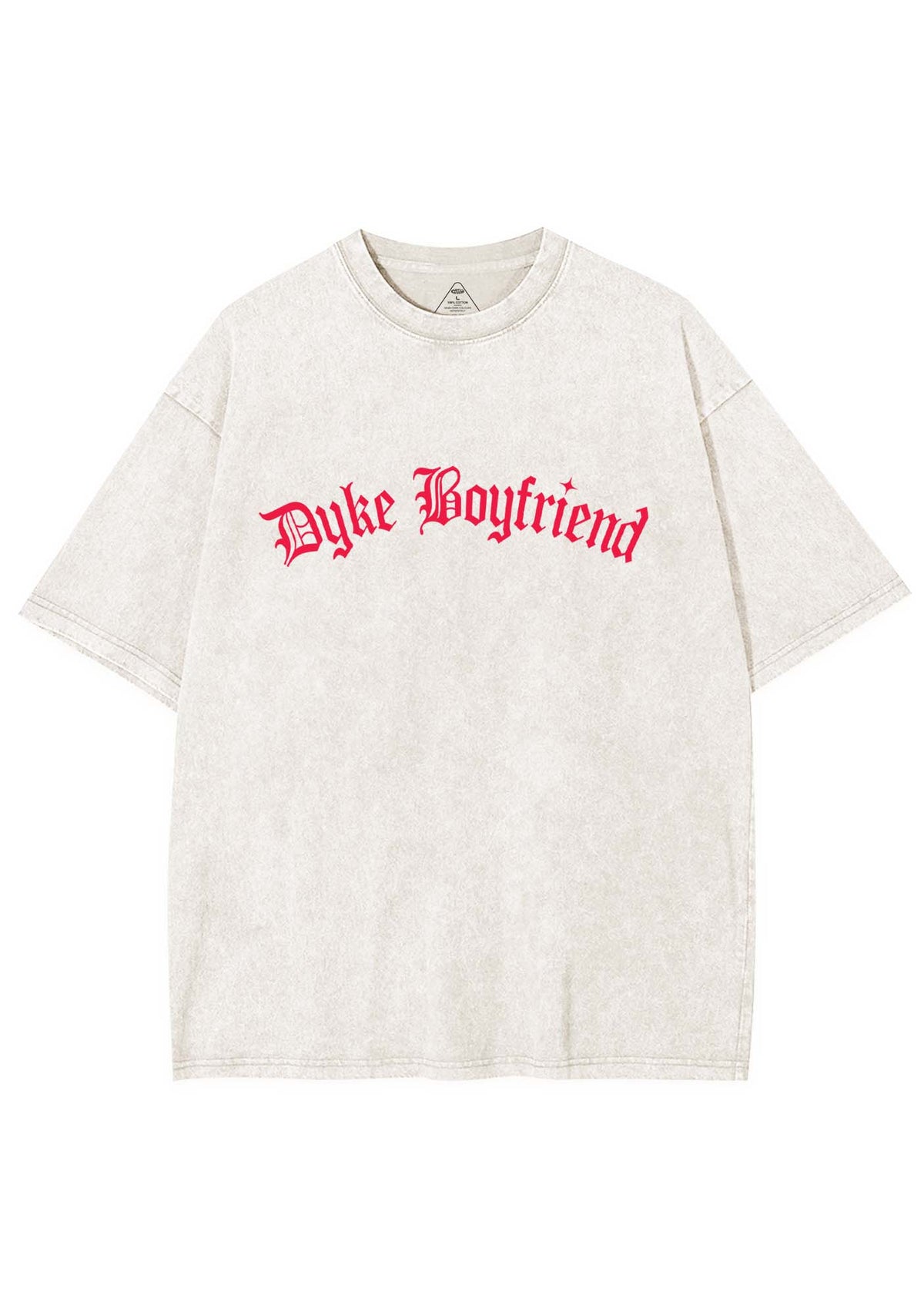 Dyke Boyfriend Pride Y2K Shirts Washed Tee Cherrykitten