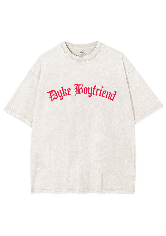 Dyke Boyfriend Pride Y2K Shirts Washed Tee Cherrykitten