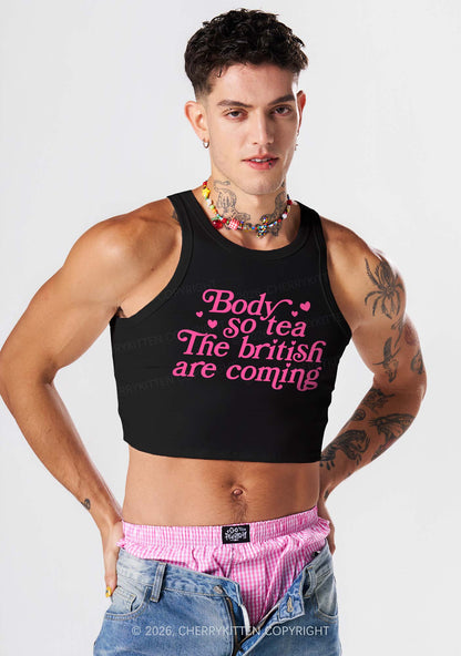 The British Are Coming Y2K Crop Tank Top Cherrykitten