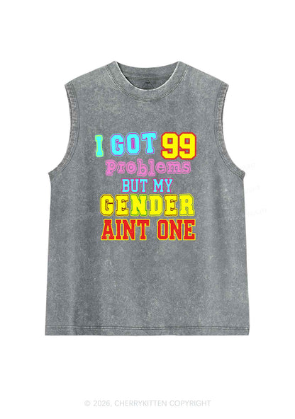 Gender Aint One Pride Y2K Washed Muscle Tank Cherrykitten