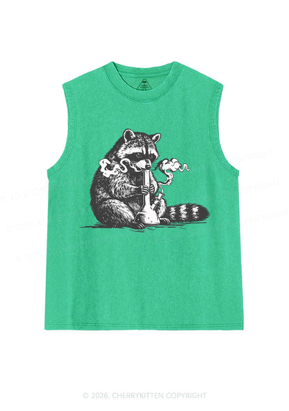 Stoned Raccoon Y2K Washed Muscle Tank Cherrykitten