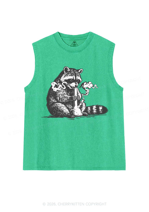 Stoned Raccoon Y2K Washed Muscle Tank Cherrykitten