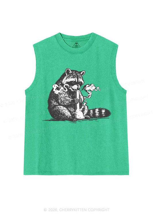 Stoned Raccoon Y2K Washed Muscle Tank Cherrykitten
