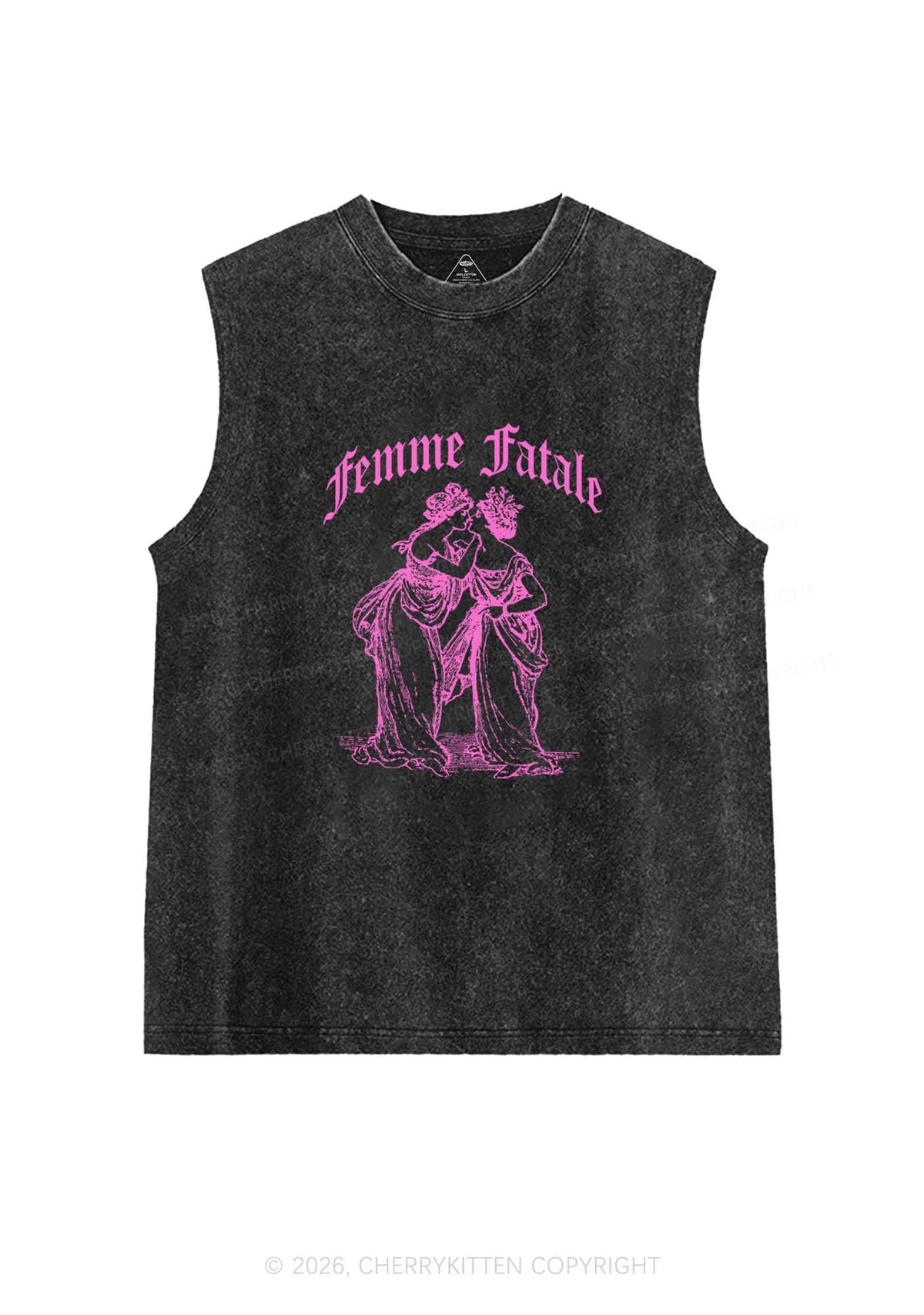 Femme Fatale Women Pride Y2K Washed Muscle Tank Cherrykitten