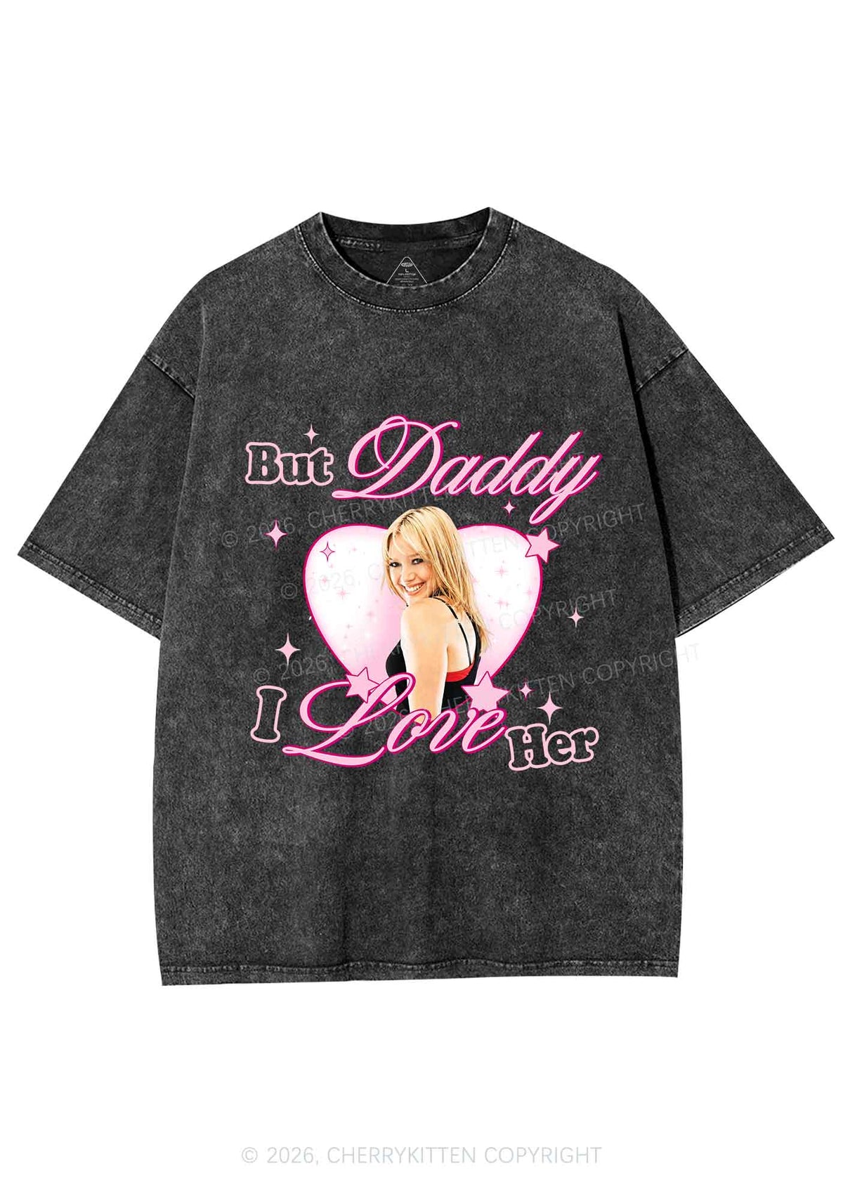 But Daddy I Love Her HD Y2K Shirts Washed Tee Cherrykitten