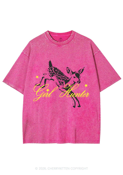 Girl Hunter Deer Pride Y2K Shirts Washed Tee Cherrykitten