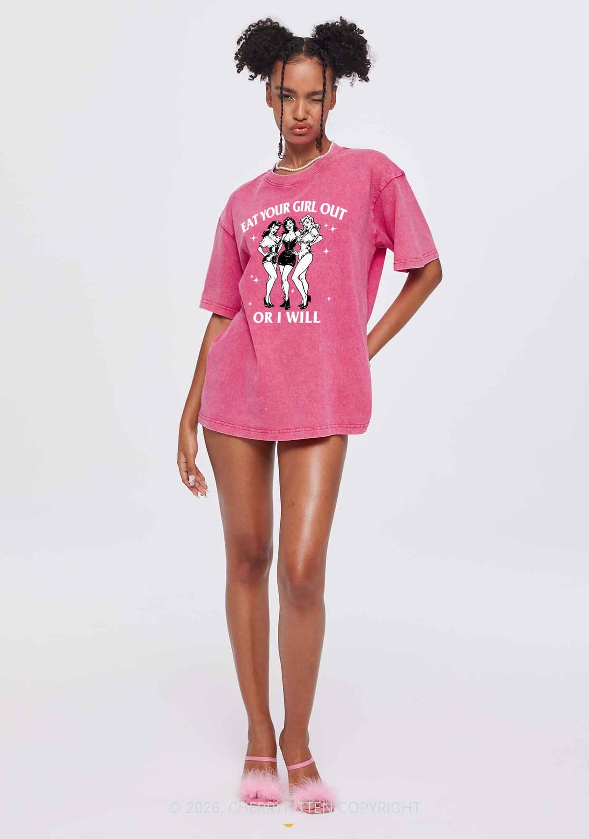 Eat Your Cowgirls Out Pride Y2K Shirts Washed Tee Cherrykitten
