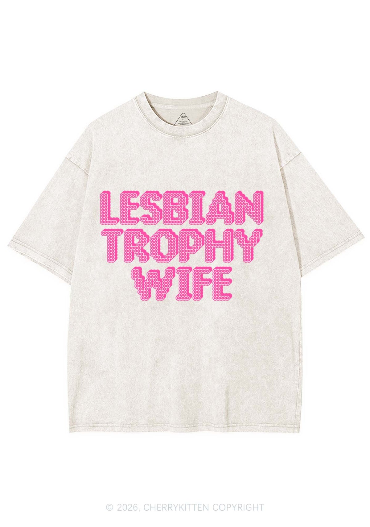 Lesbian Trophy Wife Pride Y2K Shirts Washed Tee Cherrykitten