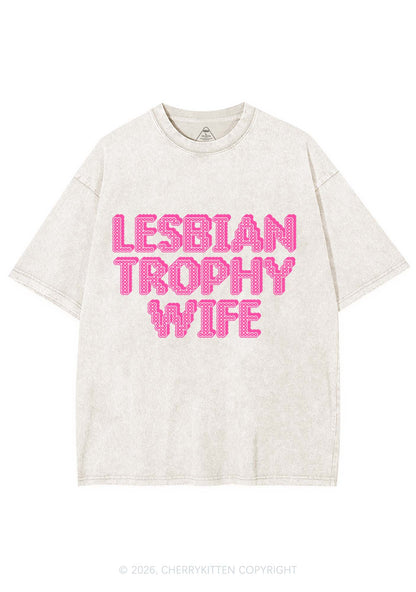 Lesbian Trophy Wife Pride Y2K Shirts Washed Tee Cherrykitten