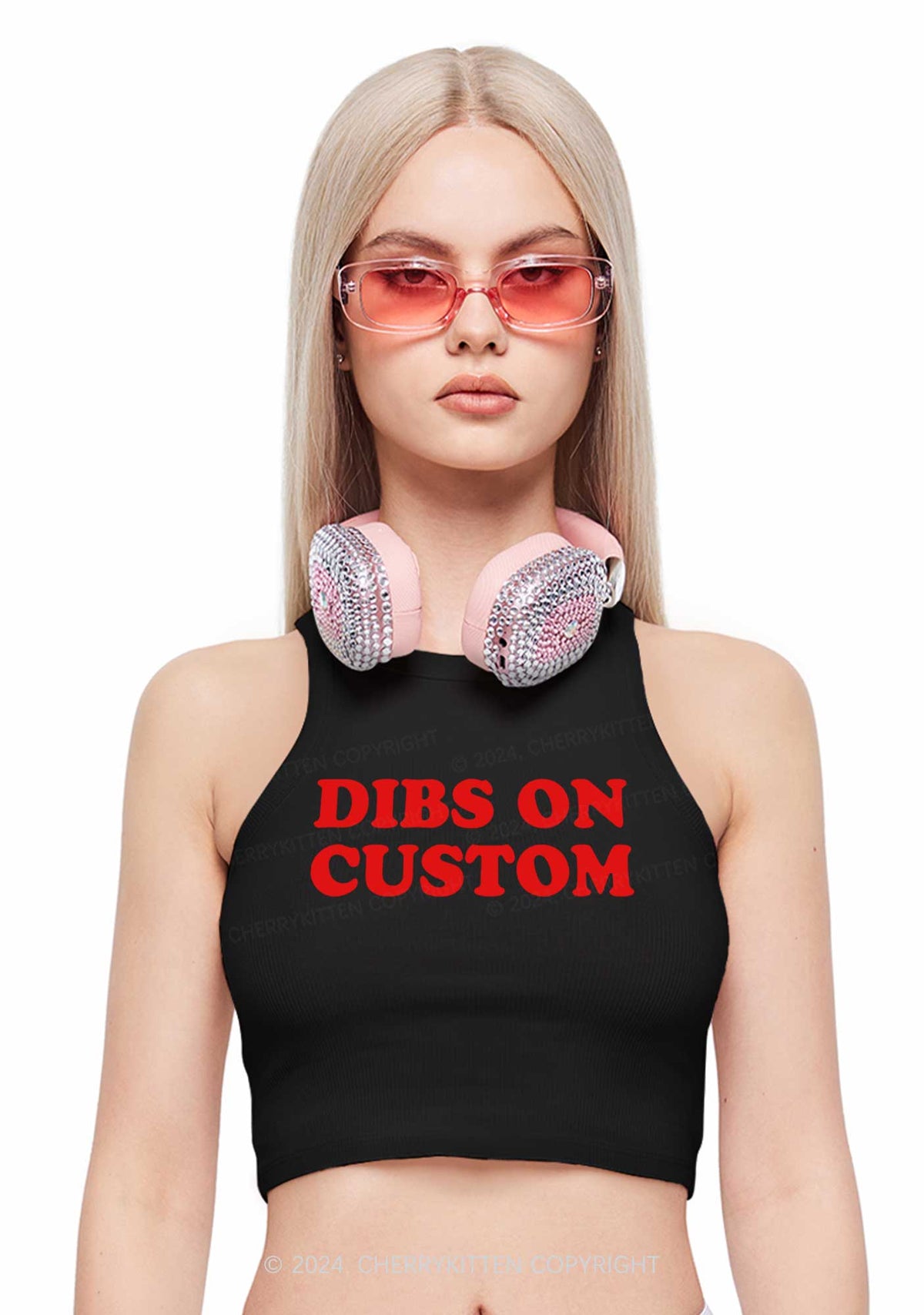 Dibs On Custom Y2K Crop Tank Top Cherrykitten