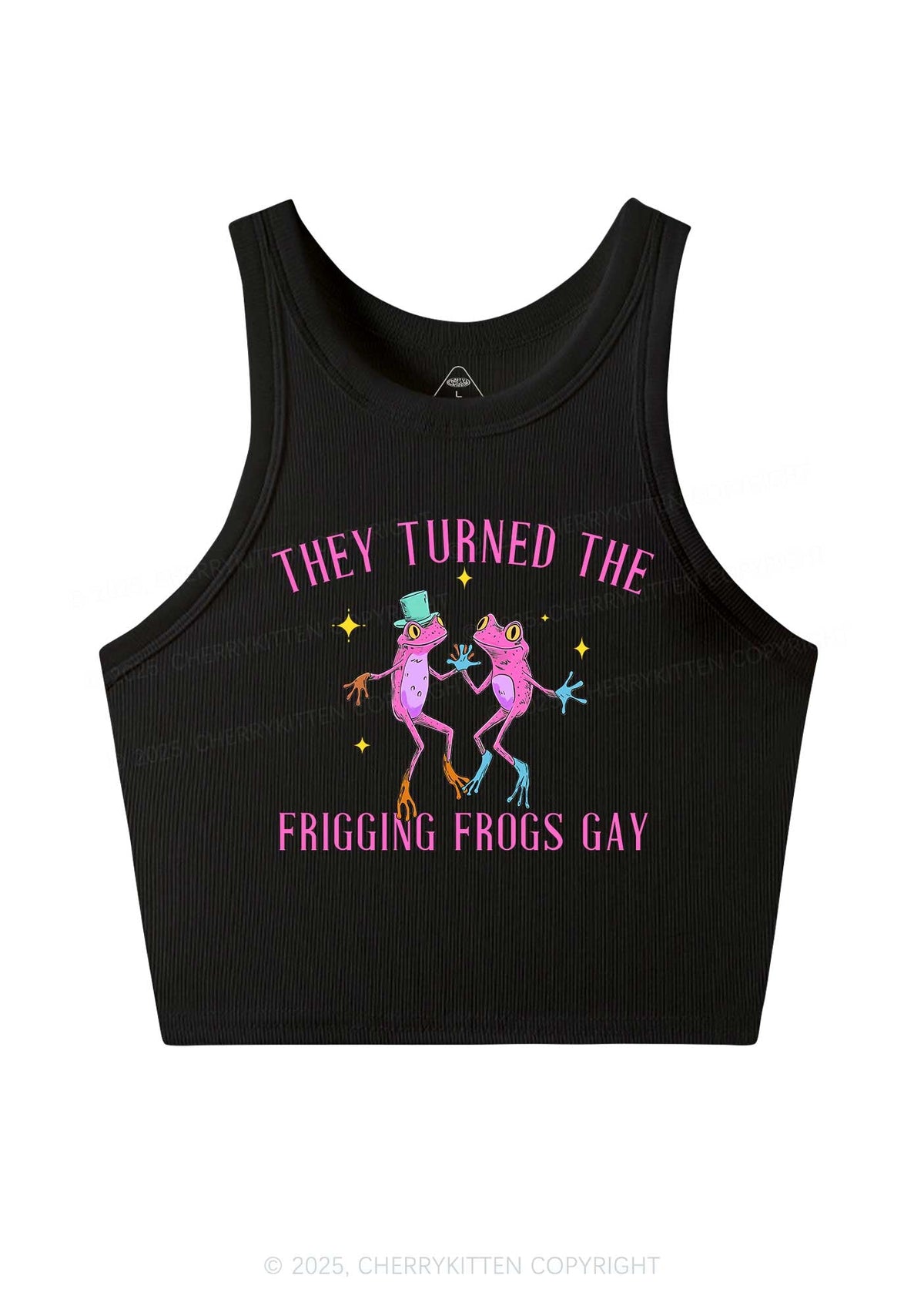 Frogs Gay Pride Y2K Crop Tank Top Cherrykitten