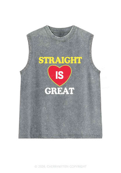 Straight Is Great Pride Y2K Washed Muscle Tank Cherrykitten