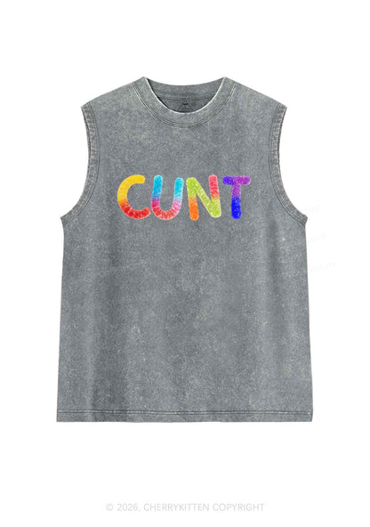 Rainbow Candy Cxxt Pride Y2K Washed Muscle Tank Cherrykitten
