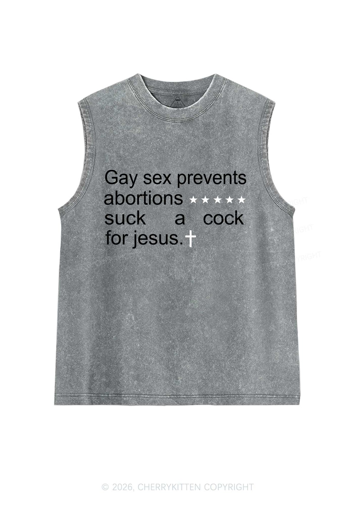 Suck A Cola For Jesus Pride Y2K Washed Muscle Tank Cherrykitten