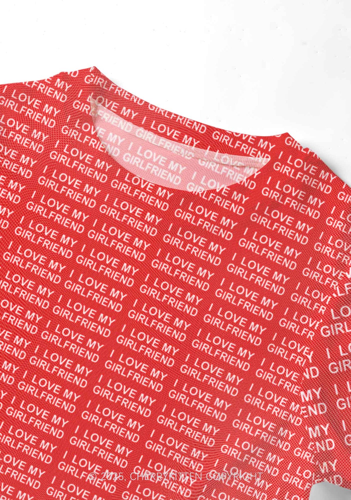 I Love My Girlfriend Y2K Mesh Crop Top Cherrykitten