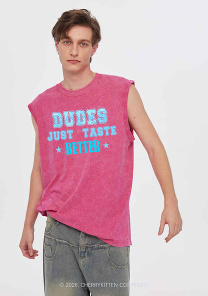Dudes Just Taste Better Pride Y2K Washed Muscle Tank Cherrykitten