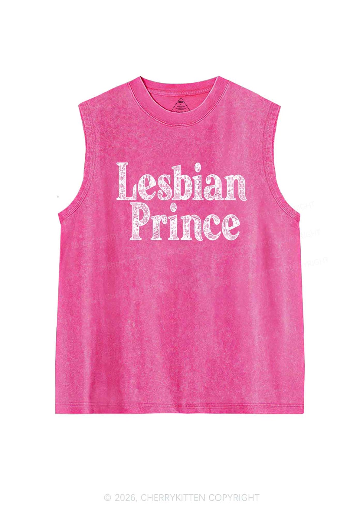 Lesbian Prince Pride Y2K Washed Muscle Tank Cherrykitten