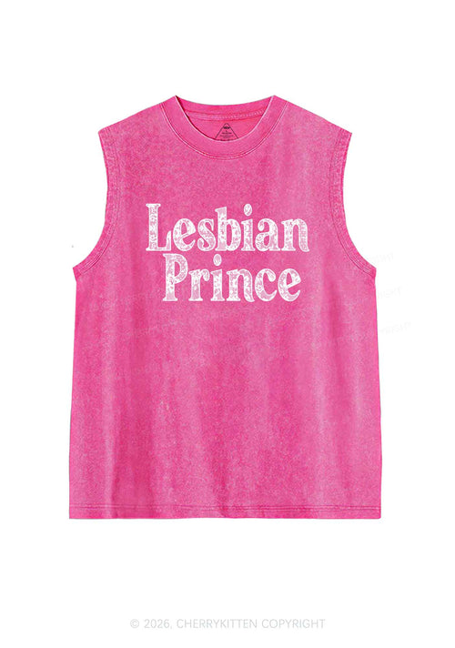 Lesbian Prince Pride Y2K Washed Muscle Tank Cherrykitten