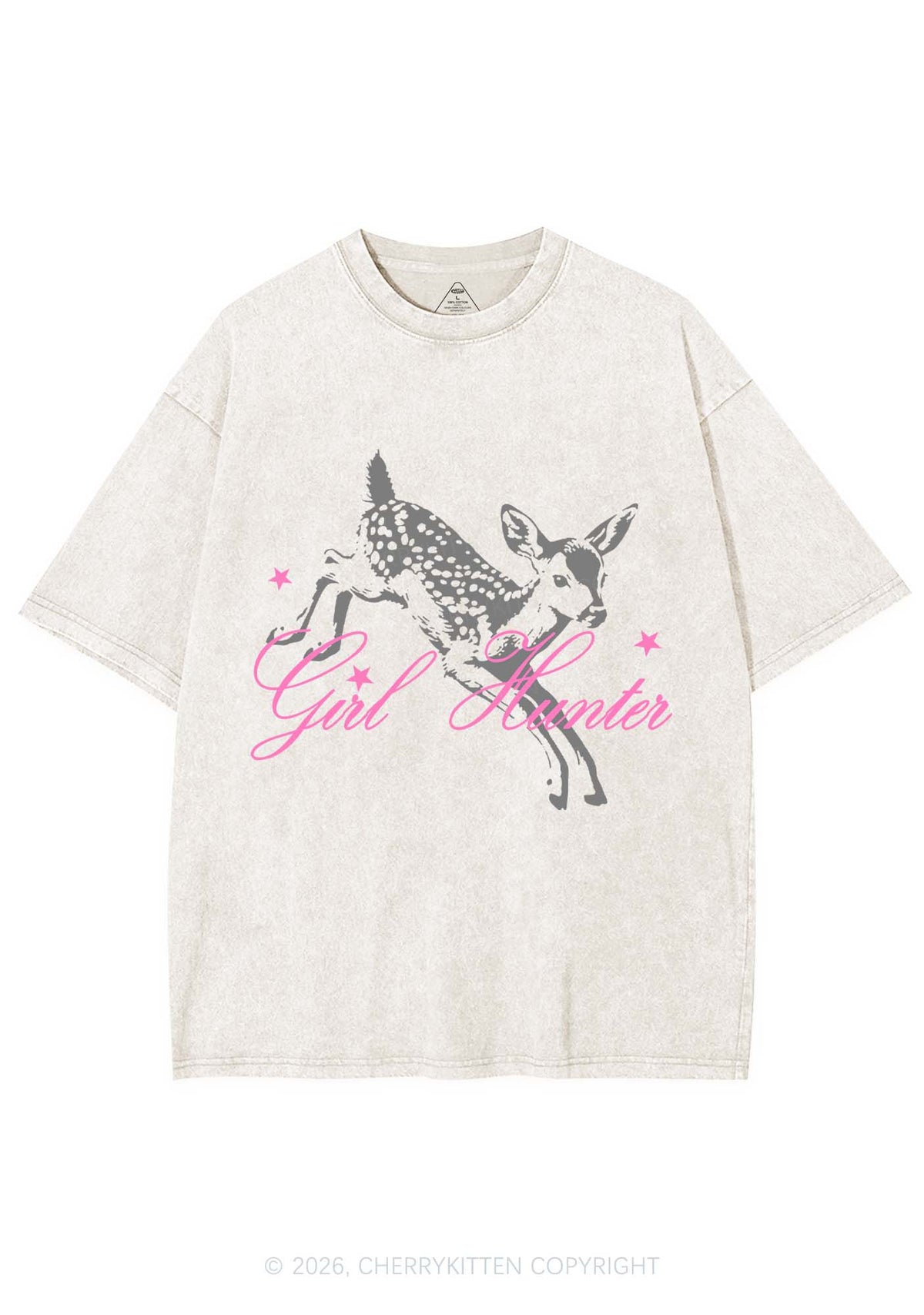 Girl Hunter Deer Pride Y2K Shirts Washed Tee Cherrykitten
