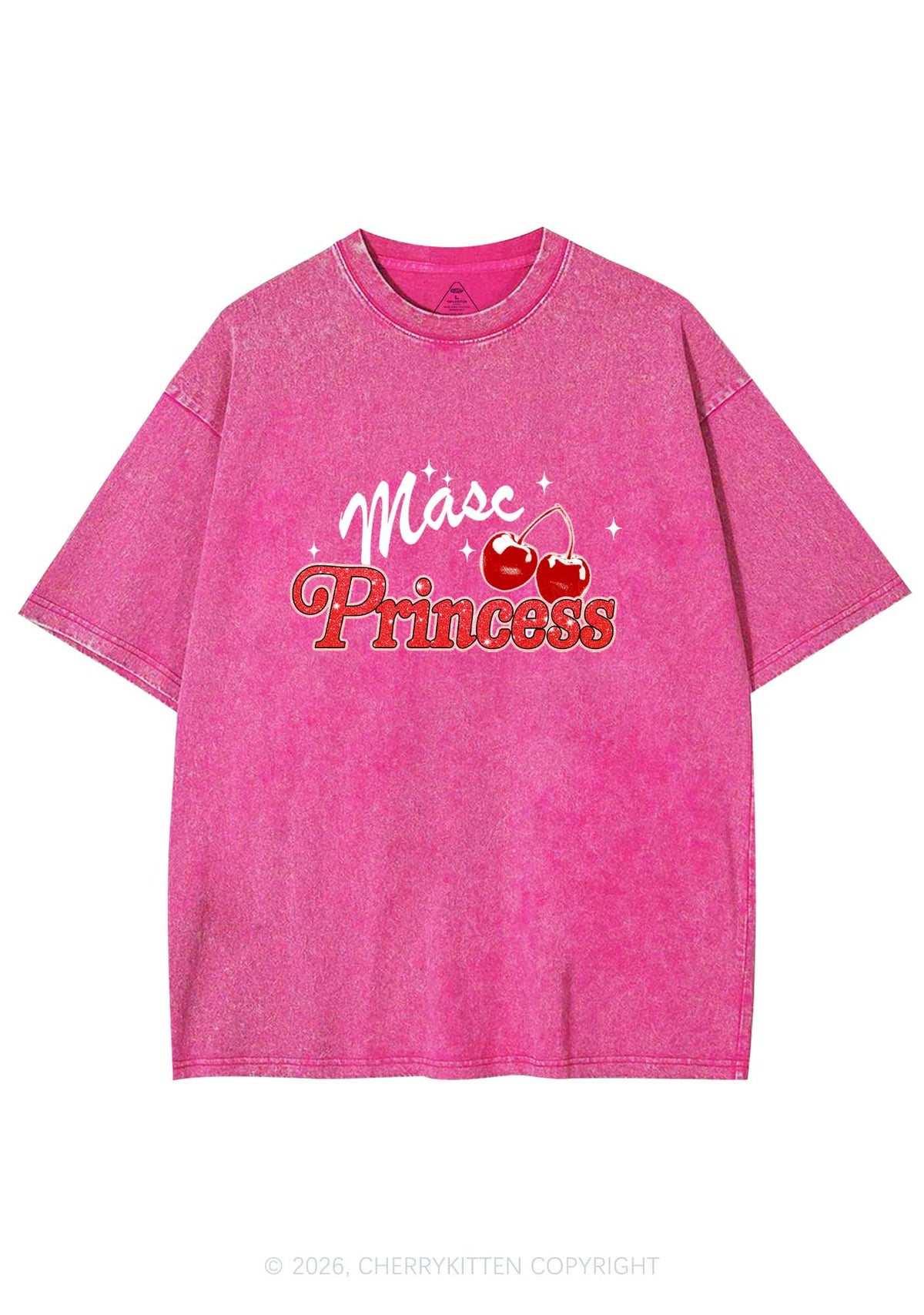 Masc Princess Cherry Pride Y2K Shirts Washed Tee Cherrykitten
