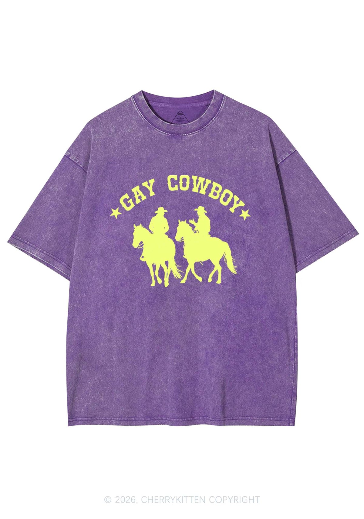 Gay Cowboy Pride Y2K Shirts Washed Tee Cherrykitten