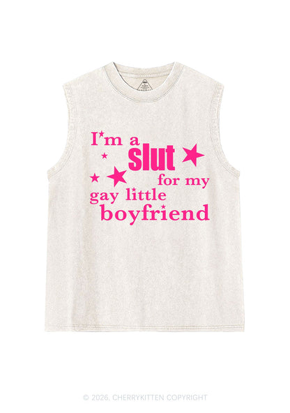 Slxt For My Gay Little BF Pride Y2K Washed Muscle Tank Cherrykitten