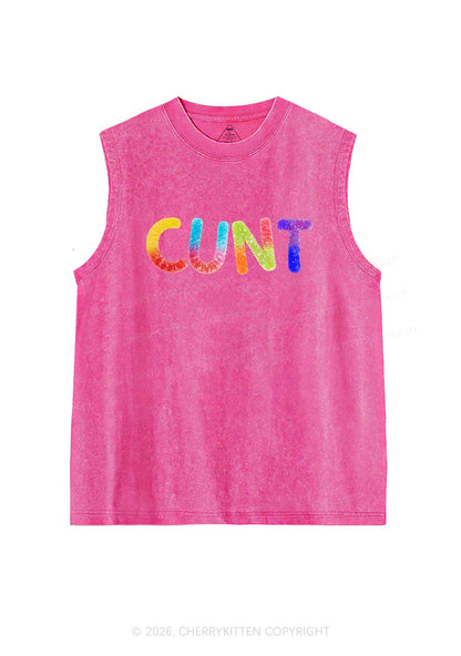 Rainbow Candy Cxxt Pride Y2K Washed Muscle Tank Cherrykitten
