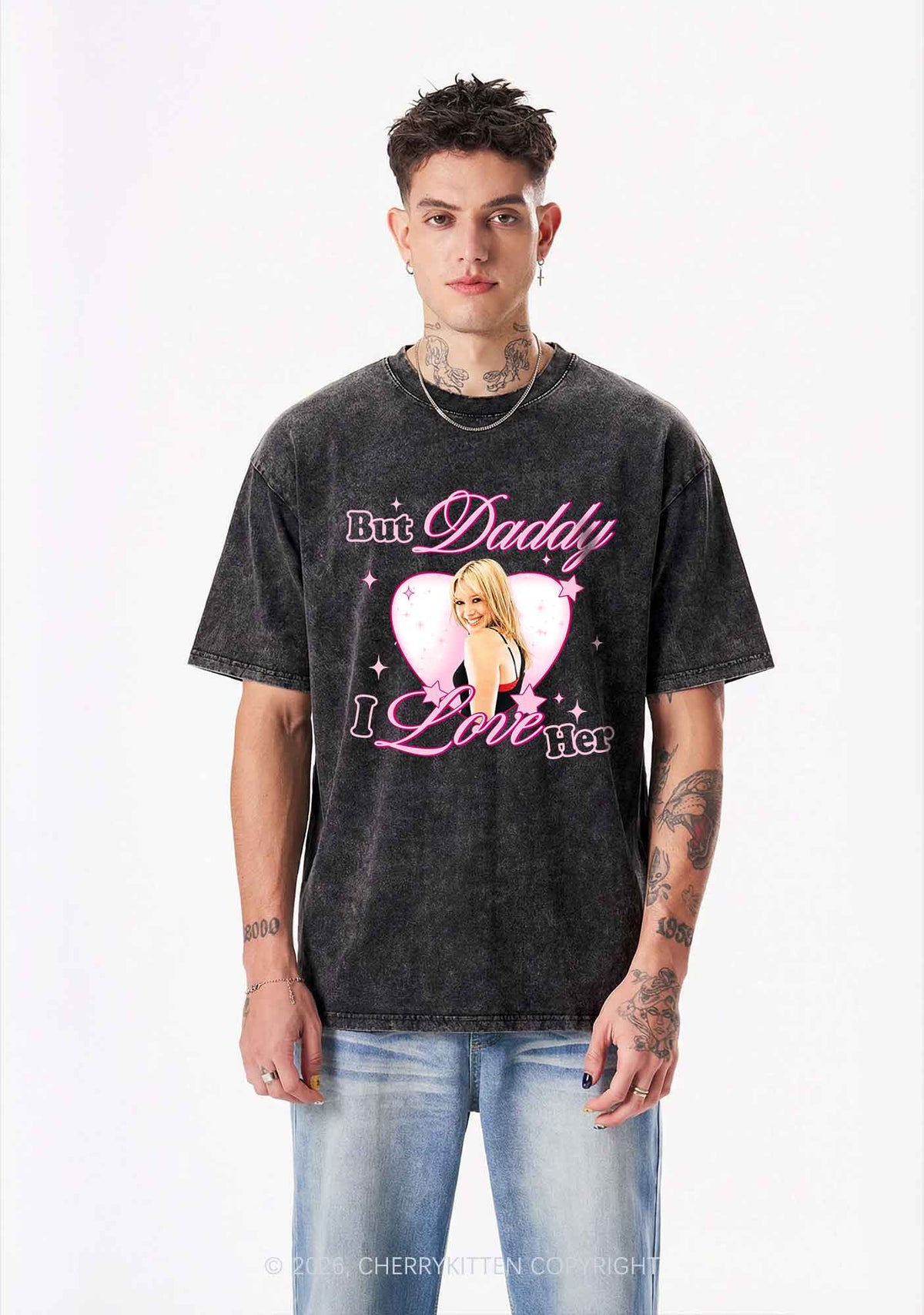 But Daddy I Love Her HD Y2K Shirts Washed Tee Cherrykitten