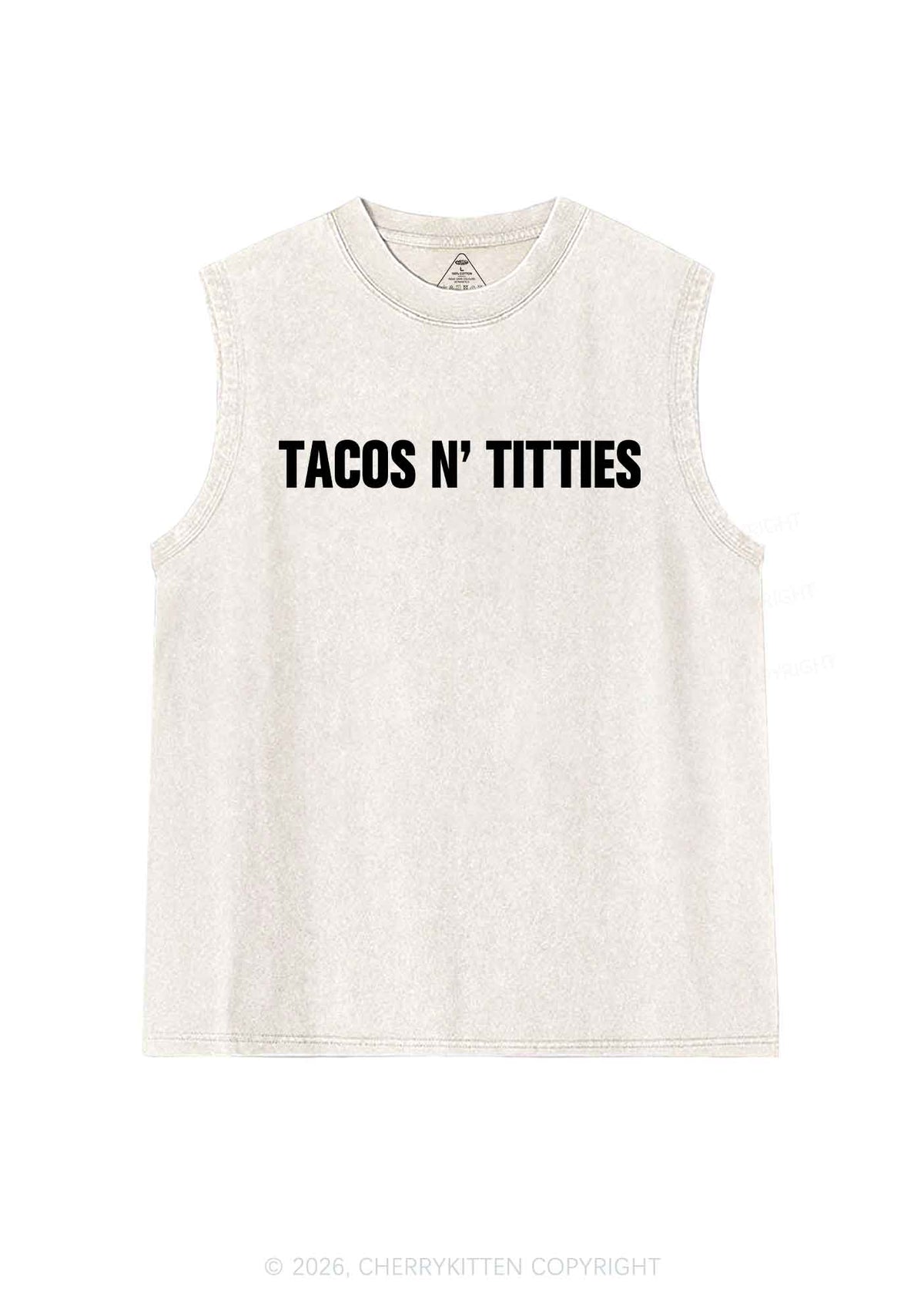 Tacos And Txtties Y2K Washed Muscle Tank Cherrykitten