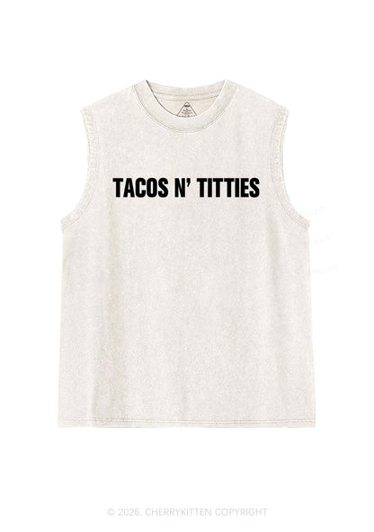 Tacos And Txtties Y2K Washed Muscle Tank Cherrykitten