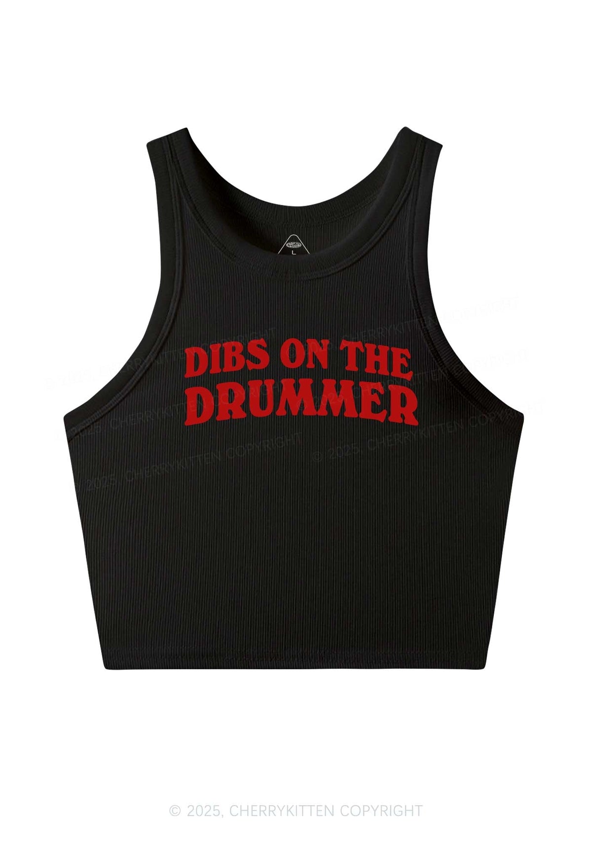 Dibs On The Drummer Y2K Crop Tank Top Cherrykitten