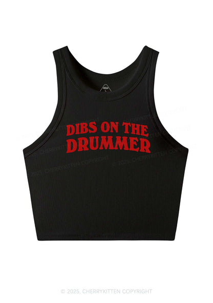 Dibs On The Drummer Y2K Crop Tank Top Cherrykitten
