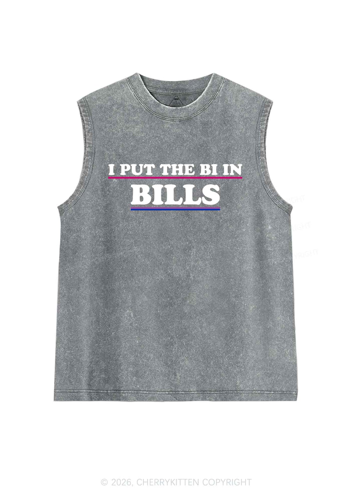 I Put The Bi In Bills Pride Y2K Washed Muscle Tank Cherrykitten