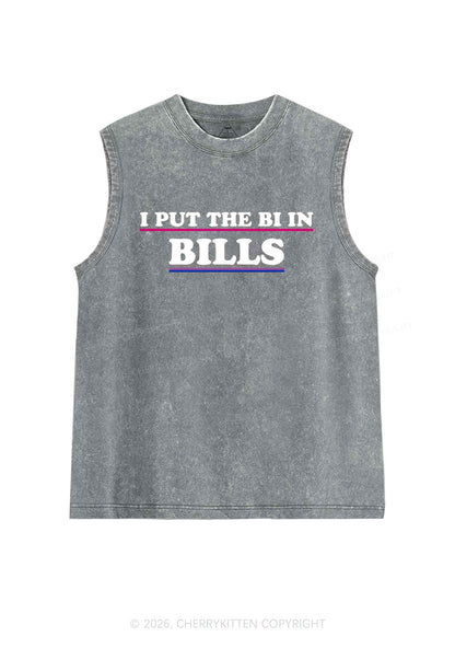 I Put The Bi In Bills Pride Y2K Washed Muscle Tank Cherrykitten
