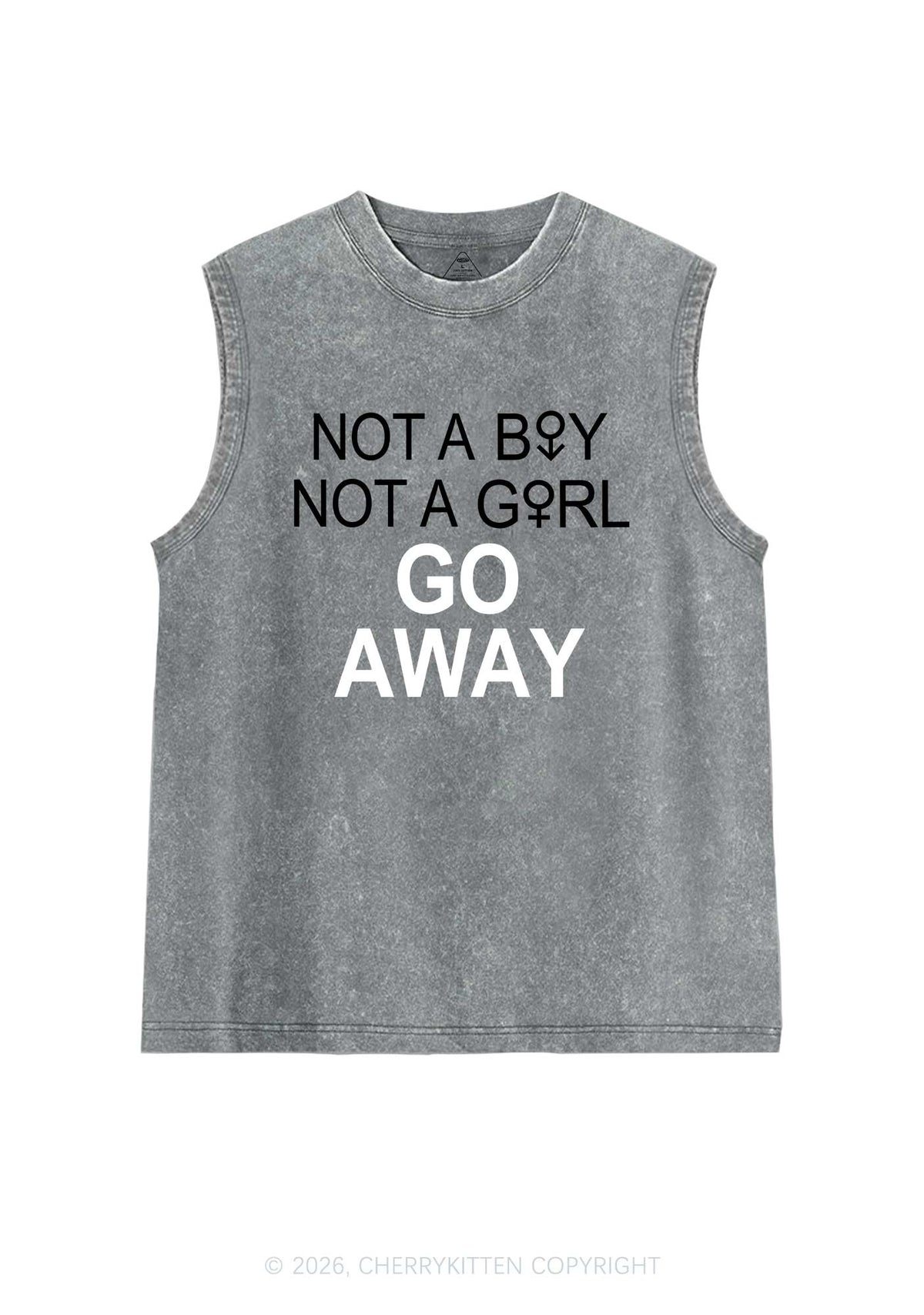 Go Away Pride Y2K Washed Muscle Tank Cherrykitten