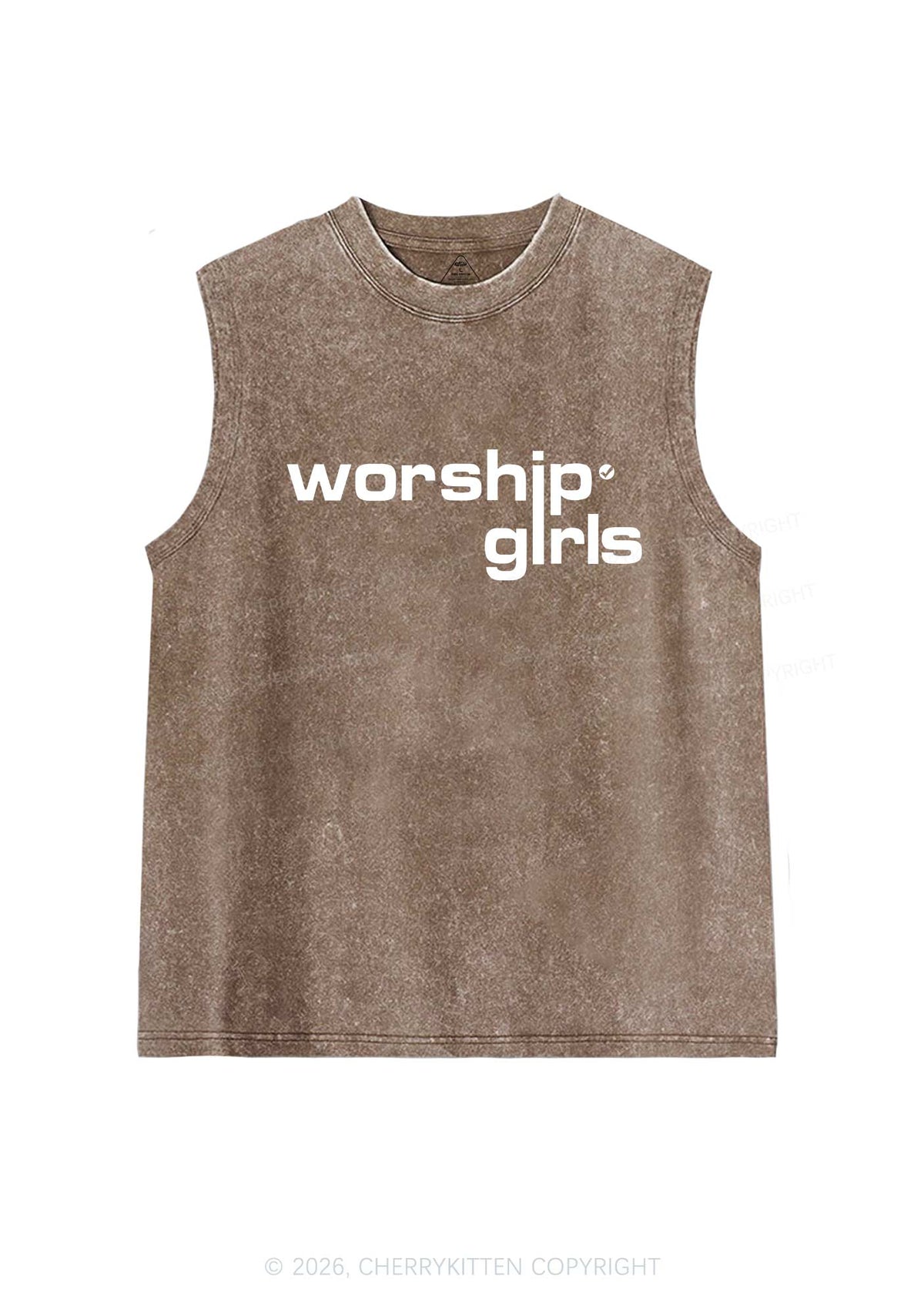 Worship Girls Pride Y2K Washed Muscle Tank Cherrykitten
