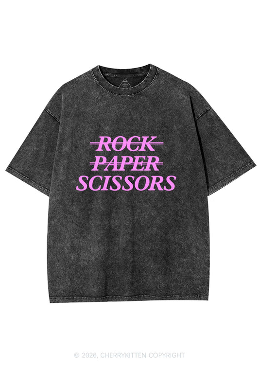 Rock Paper Scissors Pride Y2K Shirts Washed Tee Cherrykitten