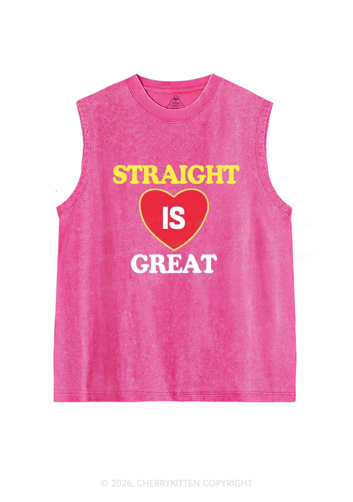 Straight Is Great Pride Y2K Washed Muscle Tank Cherrykitten