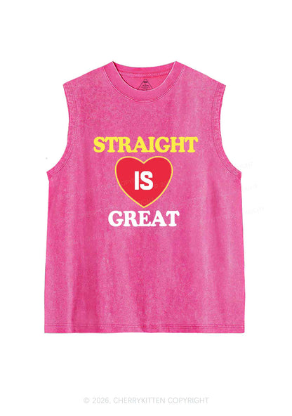 Straight Is Great Pride Y2K Washed Muscle Tank Cherrykitten