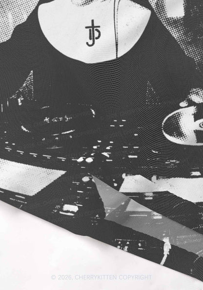DJ Nun Y2K Mesh Crop Top Cherrykitten