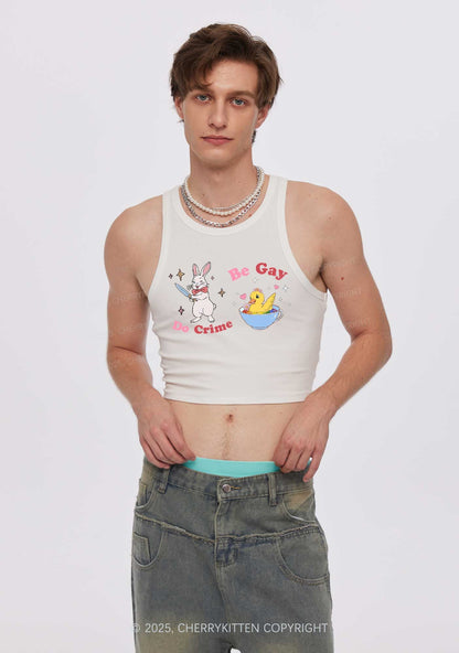 Be Gay Do Crime Pride Y2K Crop Tank Top Cherrykitten