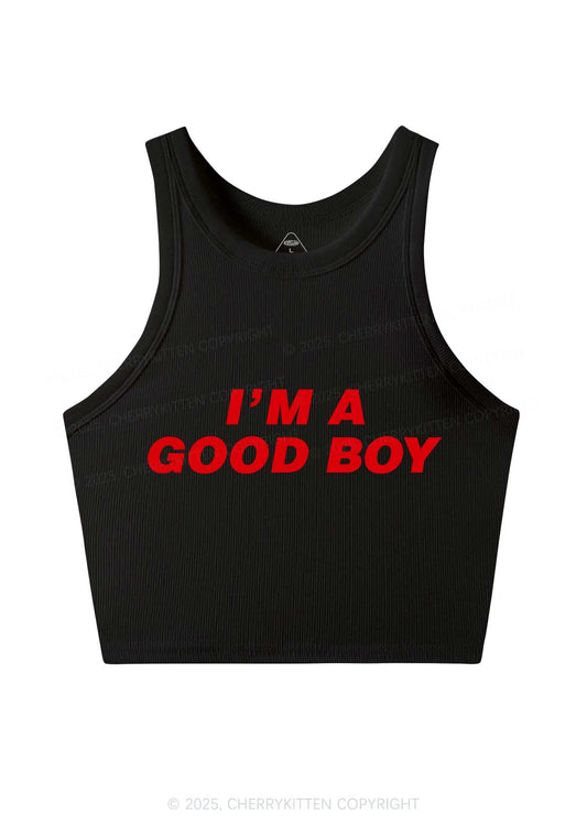 Im A Good Boy Y2K Crop Tank Top Cherrykitten