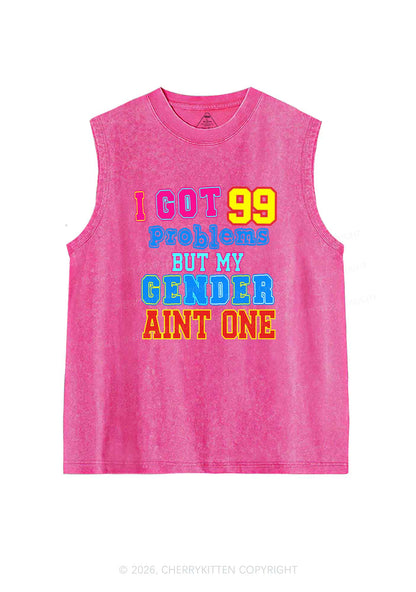 Gender Aint One Pride Y2K Washed Muscle Tank Cherrykitten
