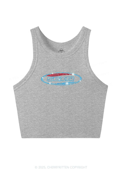 Rhinestone Sexsi Slogan Y2K Crop Tank Top Cherrykitten