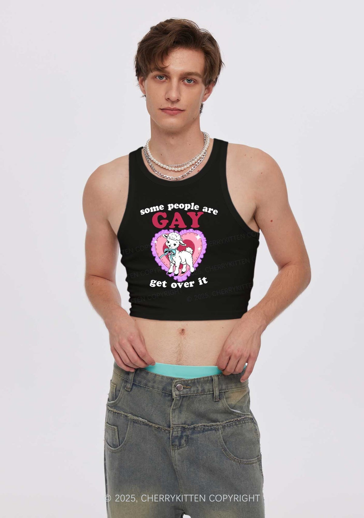 Some People Are Gay Pride Y2K Crop Tank Top Cherrykitten