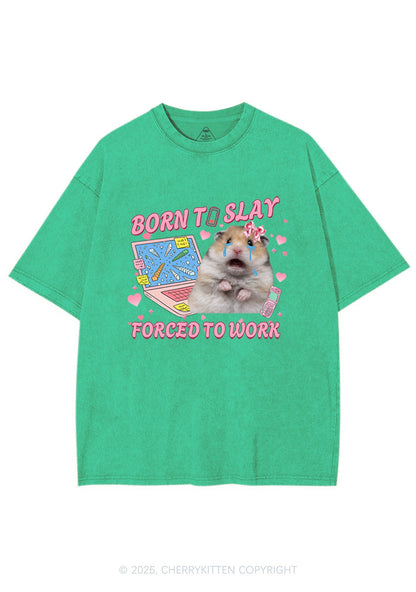 Custom Meme Born To Slay Y2K Shirts Washed Tee Cherrykitten